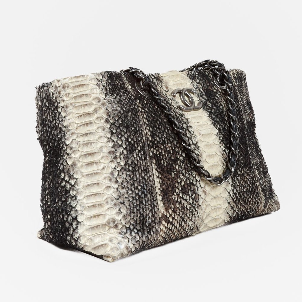 Chanel Wooled Python Large Zip Tote - Picture 12 of 14